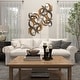 preview thumbnail 5 of 16, Beige Metal Abstract Home Wall Decor with Round Mirror Accents