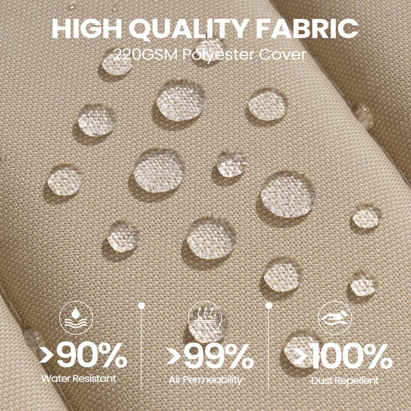 Pellebant Outdoor Chaise Lounge Cushions Patio Lounger Pad with Straps