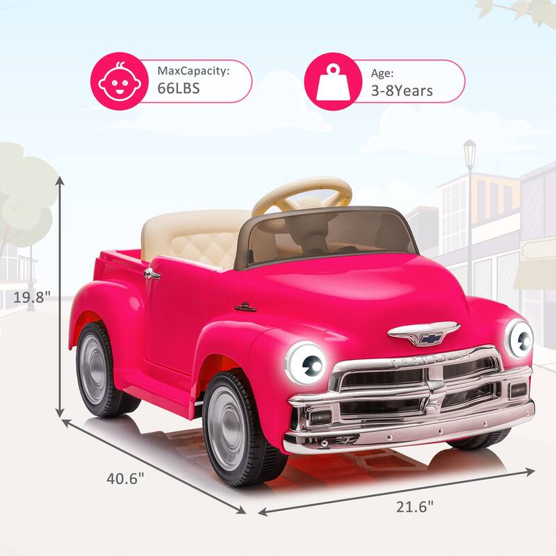 12V Ride On Car for Kids Ages 3-5, Licensed Chevrolet Kids Electric Cars