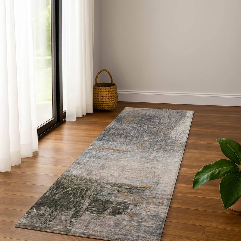 Premium Washable Super Soft Modern Prints Mayfield Rug - Putty - 2'3" x 7'6"
