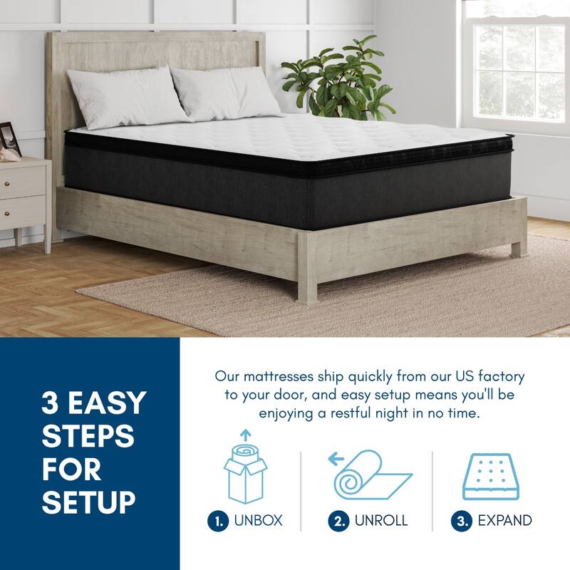 Amaris, 14-Inch, Cooling Copper Infused Memory Foam Euro Top Hybrid Mattress, CertiPUR US and Greenguard Gold Certified
