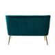 HULALA HOME Monica Modern Velvet Tufted Loveseat with Metal Legs