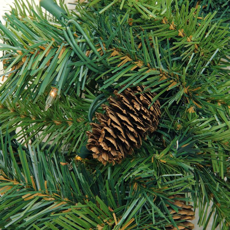 9' x 16 Dakota Red Pine Artificial Christmas Garland - Warm White LED