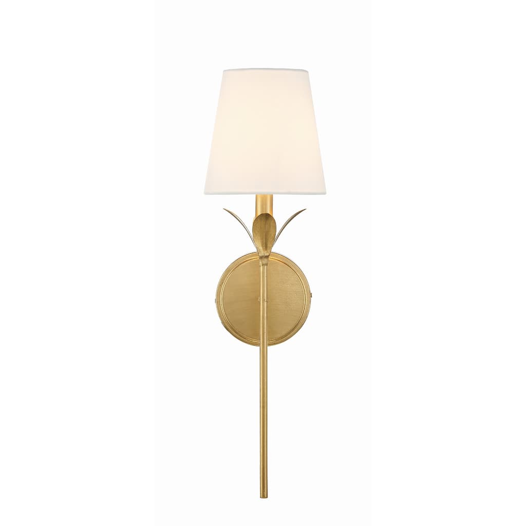 Broche 1 Light Antique Gold Wall Mount - 6"W x 21"H x 7.25"D