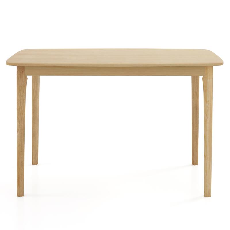 48 Inch Solid Wood Dining Table with Rubber Wood Supporting Legs for Kitchen Dining Room - 48" x 28" x 31"