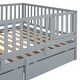 preview thumbnail 119 of 118, Roomfitters Twin Size Wood Daybed with Fence Guardrails, 2 Storage Drawers, Convertible Floor Bed, and Built-In Shelving