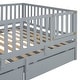 preview thumbnail 99 of 118, Wood Cribs Convertible Toddler Bed with Fence Guardrails and 2 Drawers Split into Independent Floor Bed and Daybed Slat Support