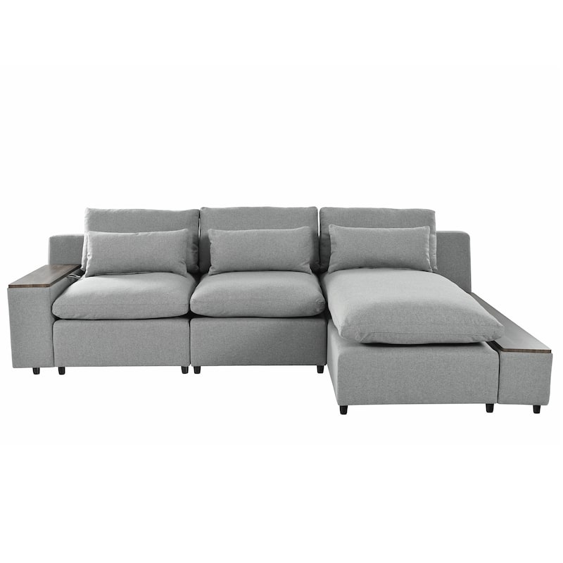 Modular Sectional Sofa with Removable Back Cushions