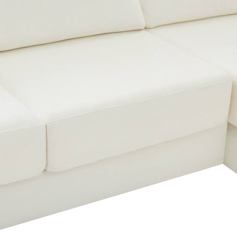 Christopher Knight Home - American Design Chenille 113" Modular Sectional Sofa with Double Layer Cushions