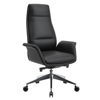 LeisureMod Summit High-Back Leather Office Chair with Swivel and Tilt