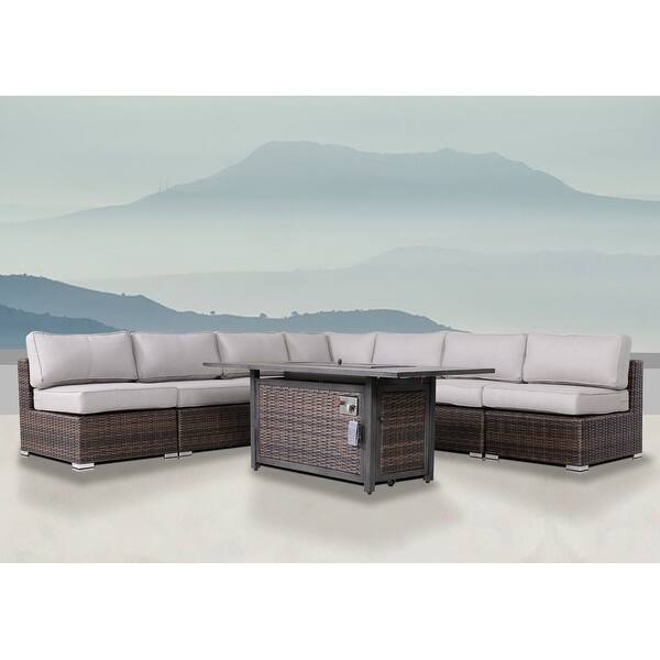 LSI 8 Piece Rattan Sectional Seating Group with Cushions Bed Bath & Beyond 34778382