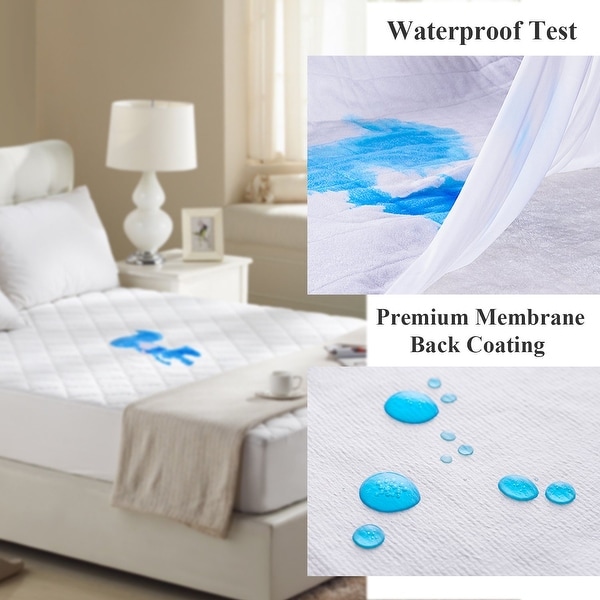 VECELO Zippered Encasement Queen size Waterproof Mattress Protector, white