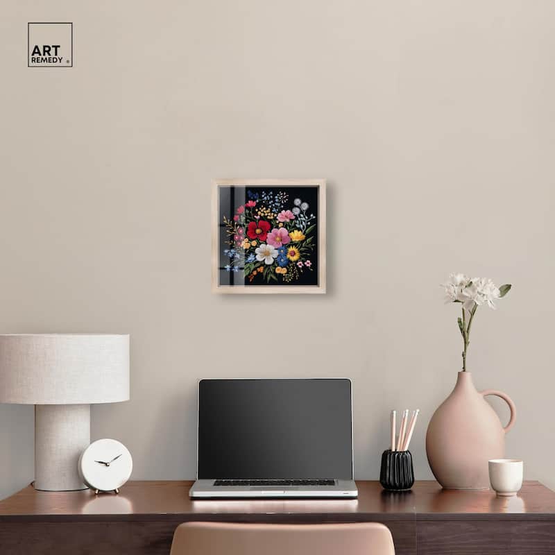Midnight Wildflower Weave Shadowbox by Art Remedy