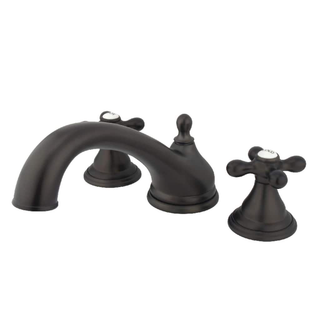 Kingston Brass Vintage Deck Mounted Roman Tub Filler with Cross