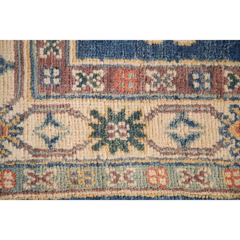 Blue Kazak Accent Rug Hand-Knotted Wool Carpet - 2'8" x 4'5"