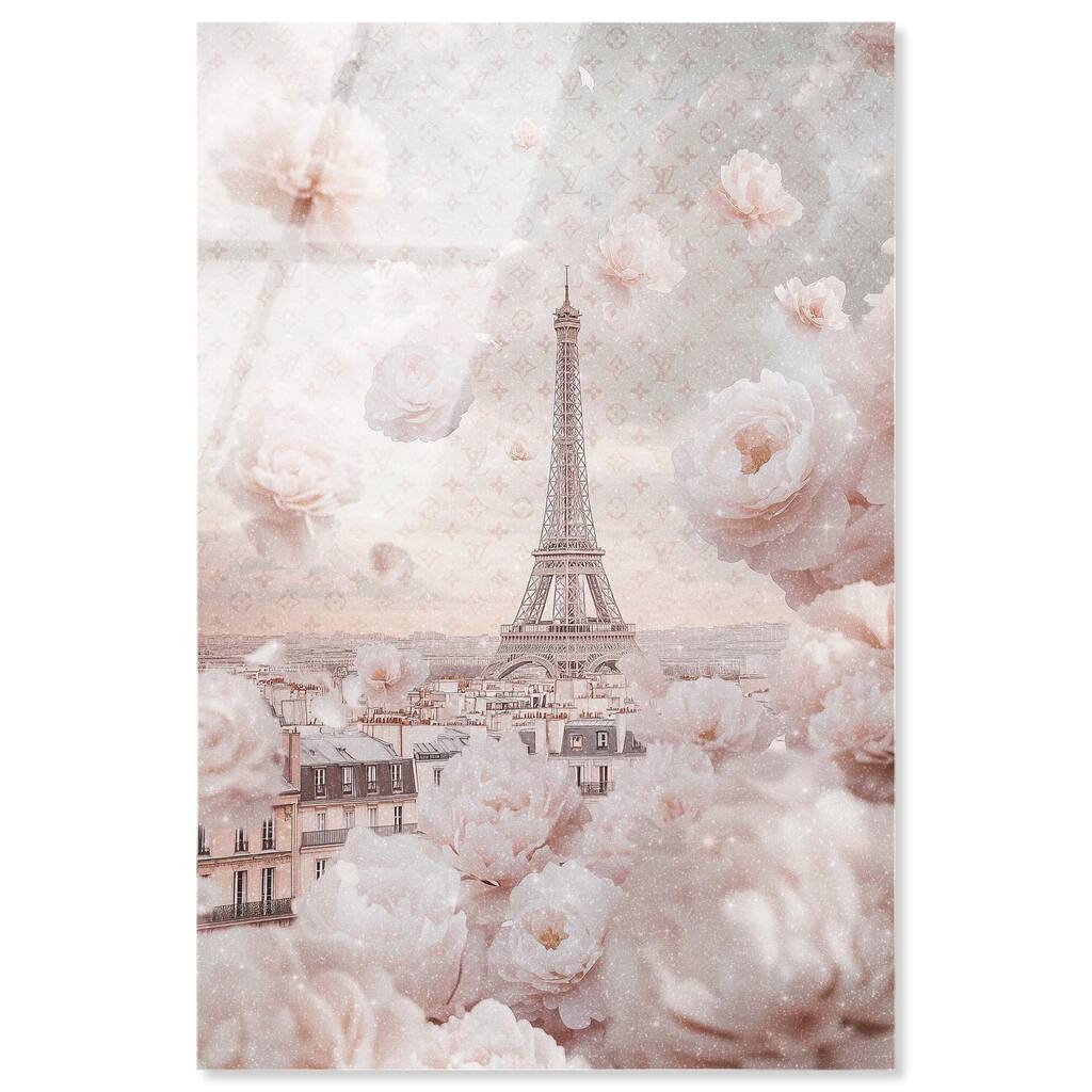 Raining Petals in Paris Acrylic by Art Remedy, Ready to Hang