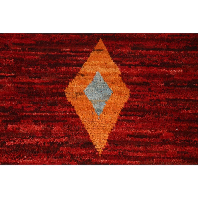 Red Moroccan Oriental Area Rug Handmade Tribal Wool Carpet - 8'4" x 9'10"