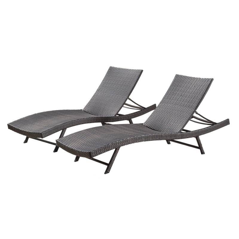 Kauai Outdoor Wicker Chaise Lounge (Set of 2) by Christopher Knight Home - N/A
