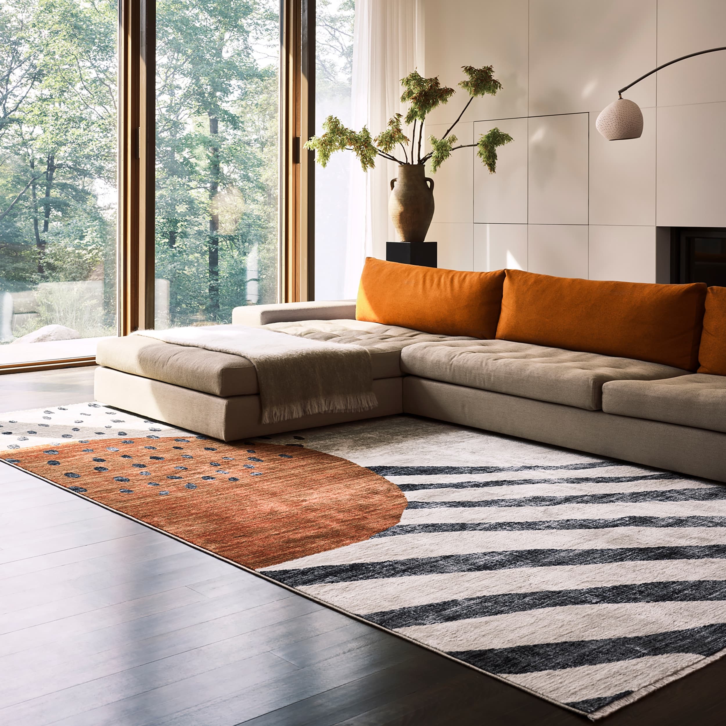 Manaslu Sunrise Fringed Area Rug