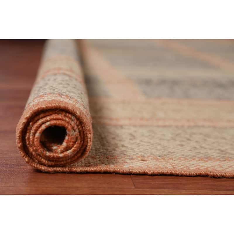 Hand Woven Oriental 100% Jute Carpet Southwestern Modern Beige & Ivories Kilim Area Rug - 10' 0'' X 8' 11''