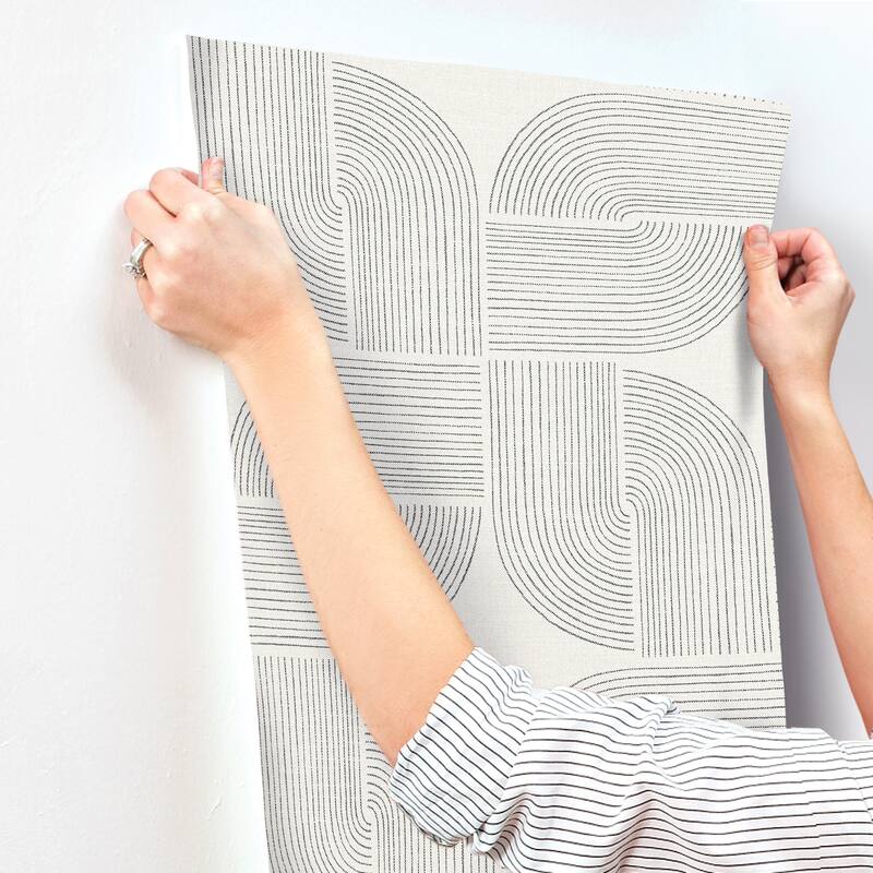 A-Street Prints Savoye Black Spiral Arches Wallpaper