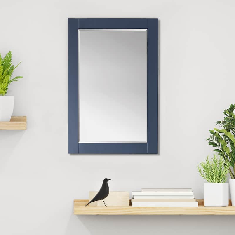 Altair Ivy Rectangular Bathroom Wood Framed Wall Mirror - 24 in. - Royal Blue