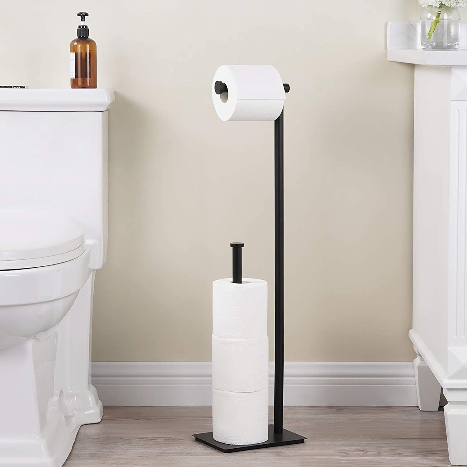 29 Height Freestanding Toilet Paper Holder with Reserve - On Sale - Bed  Bath & Beyond - 34838907