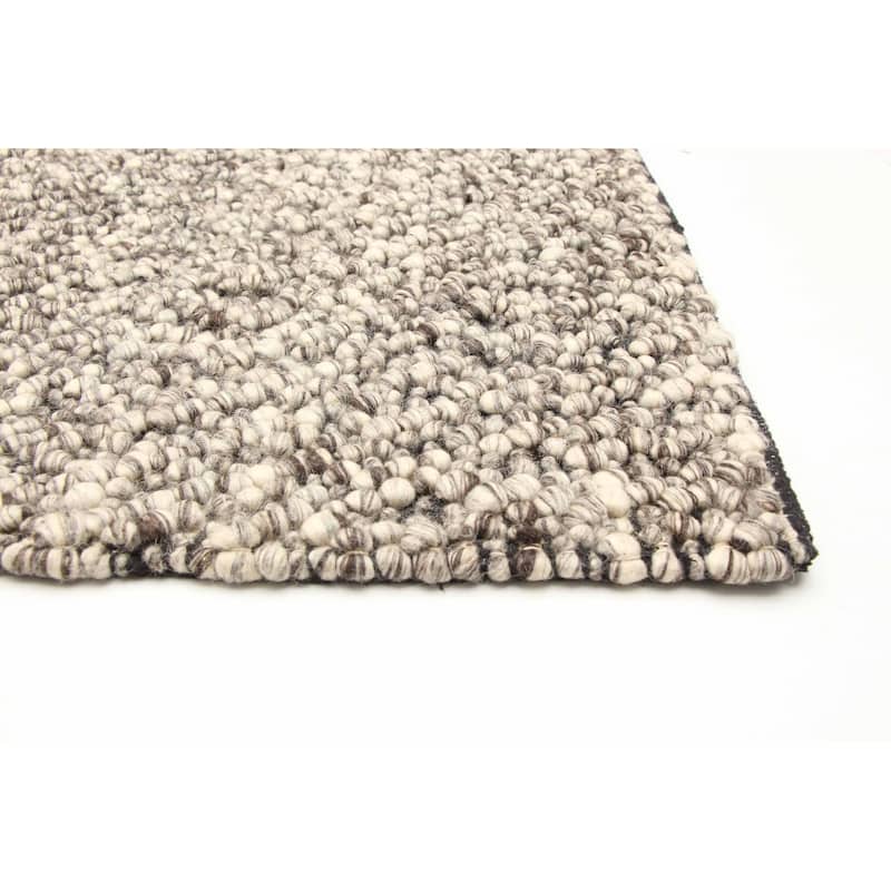 ECARPETGALLERY Braid weave Sienna Dark Brown Wool Rug - 5'2 x 7'5