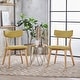 preview thumbnail 6 of 141, Christopher Knight Home - Chazz Mid-Century Modern Upholstered Dining Chairs Set with Solid Wood Splayed Leg 2-Piece - Green Tea + Natural Oak