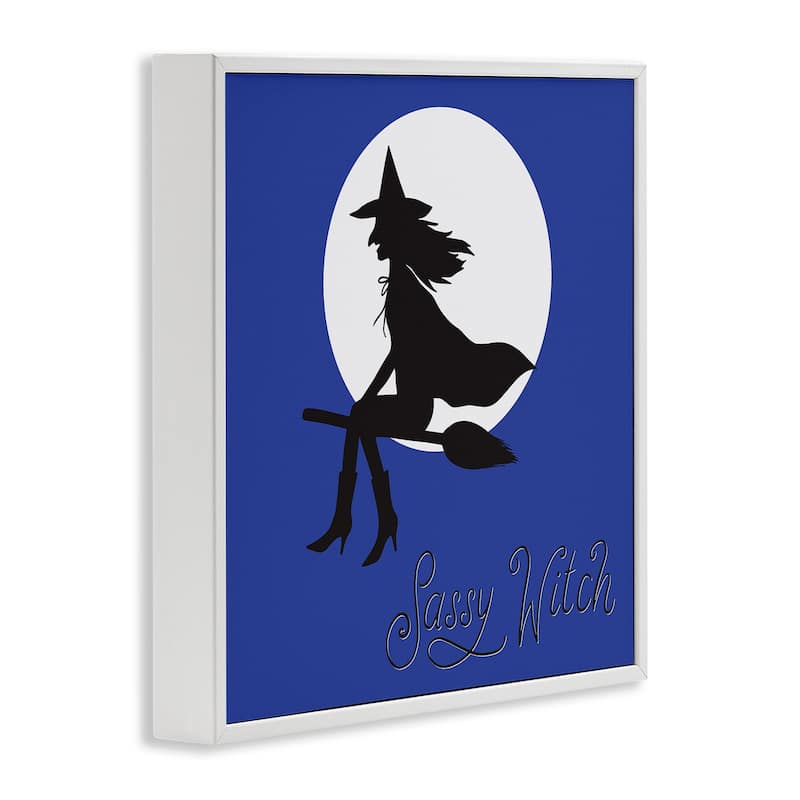 Stupell Sassy Witch & Full Moon Framed Giclee Art Design By Sazerelli Designs