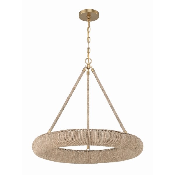 slide 2 of 6, Oakley 1 Light Soft Gold Chandelier - 24"W x 3.5"H x 24"D
