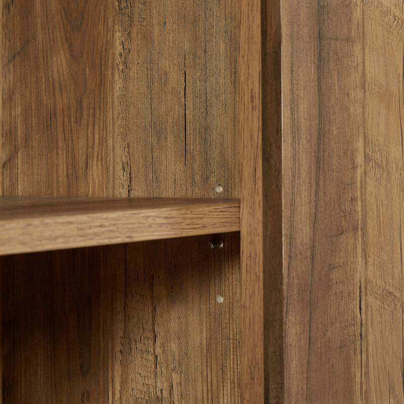 Faux Rattan Sideboard with Barn Doors Rustic Sideboard