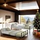 preview thumbnail 1 of 14, Metal Twin over Twin Bunk Bed with Vent Board/ Heavy-duty Sturdy Metal/ Noise Reduced/ Safety Guardrail/ CPC Certified Black