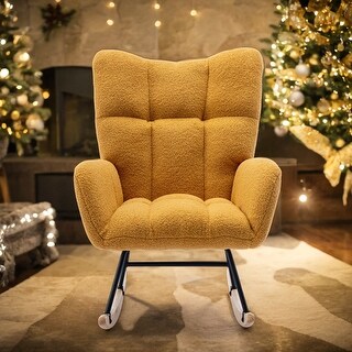 Rocking Chair, Soft Teddy Velvet Fabric Rocking Chair for Nursery - Bed ...