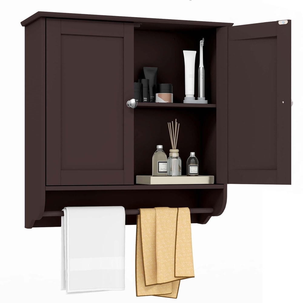 Dark Brown Wall Mount Medicine Cabinet Storage Organizer - Bed Bath &  Beyond - 37594206