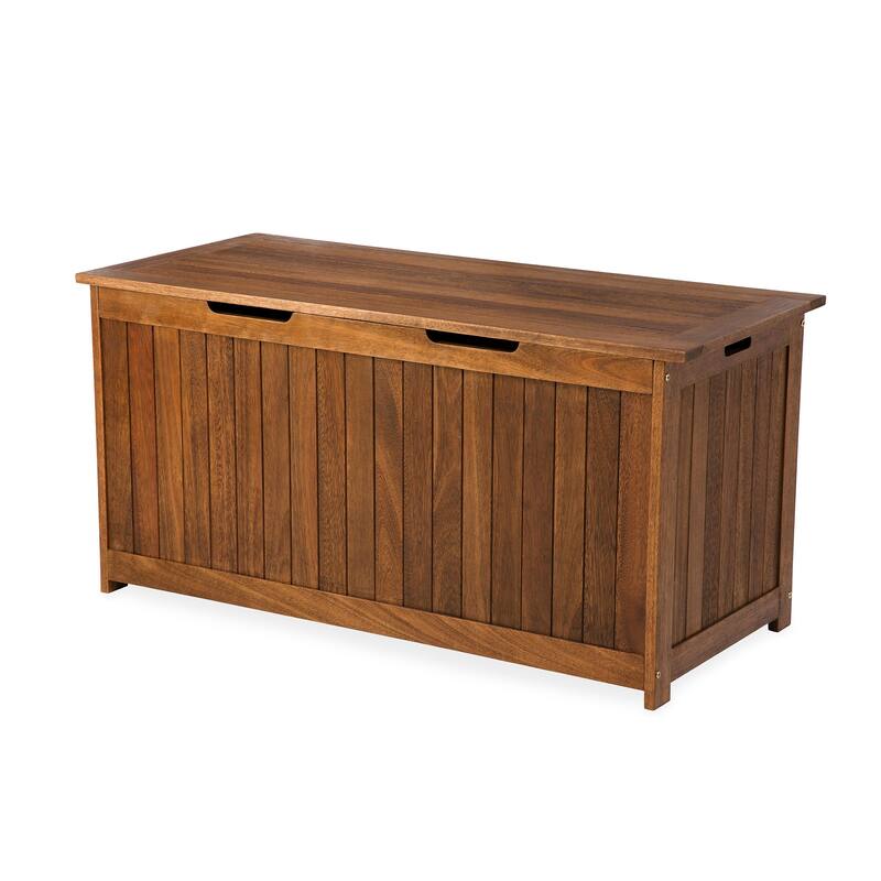 Eucalyptus Wood Storage Box, Lancaster Outdoor Furniture Collection - Natural