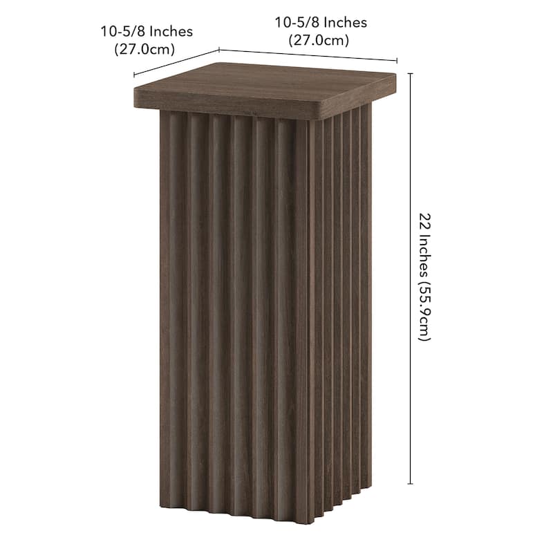 Bourne 10.75" Wide Square Fluted Side Table - 10.75" Wide