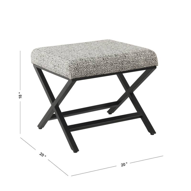 Porch & Den Boucher Modern Metal X-base Square Ottoman