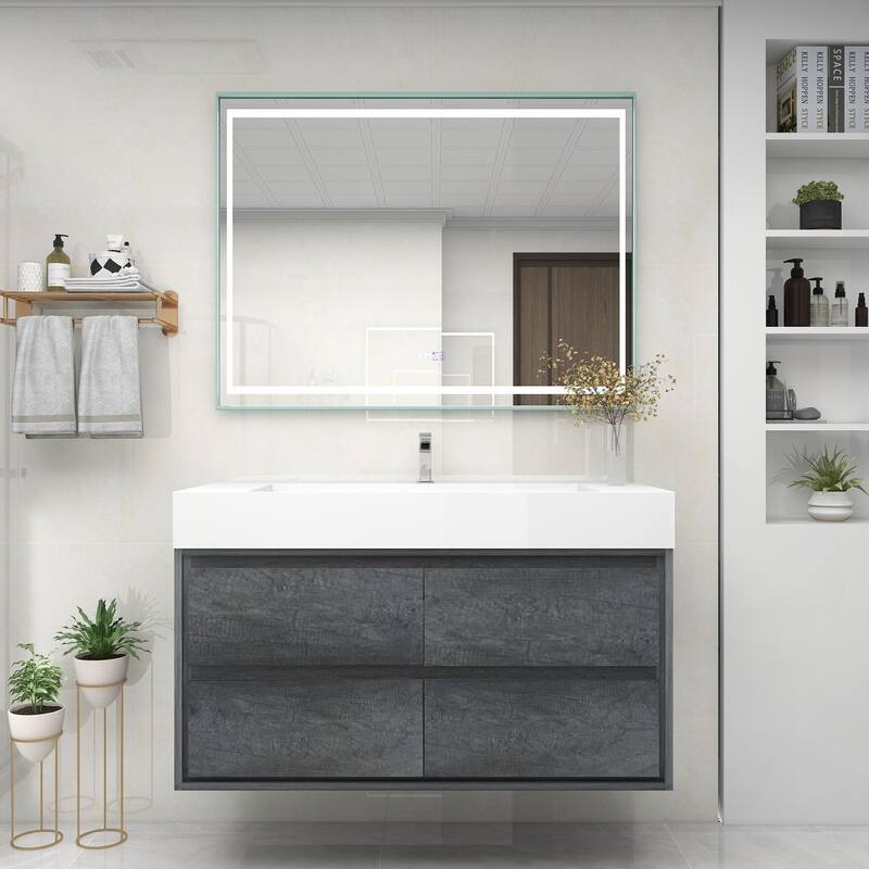 Victoria 48" Wall Mounted Modern Vanity with Acrylic Sink