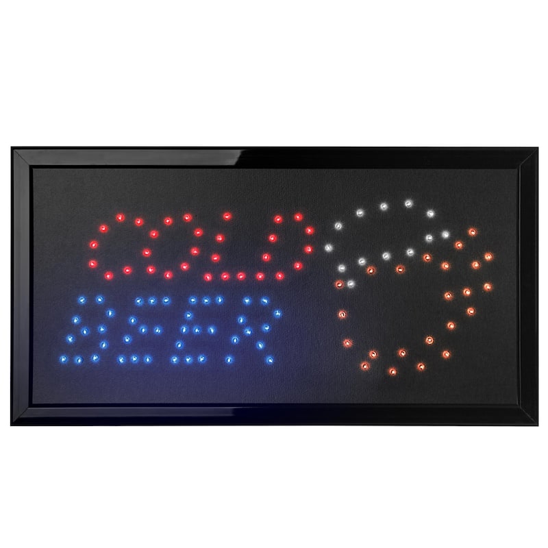 Licensed Cold Beer Framed Flashing LED Marquee Wall Sign (19"x10") - Multi - 19" x 10"