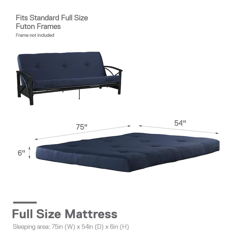 Avenue Greene Carlisle 6 Inch Full Size Poly Filled Futon Mattress