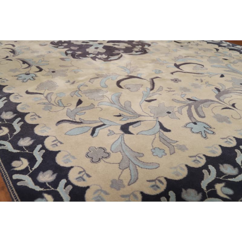 Floral Medallion Art Deco Chinese Area Rug Handmade Wool Carpet - 6'0"x 8'10"