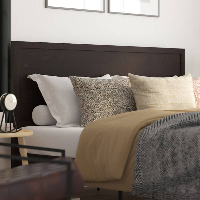 Solid Wood Platform Bed with Headboard and Wooden Slats