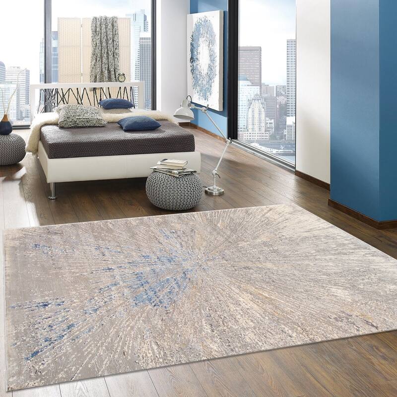 Pasargad Home Turkish Starburst Geometric White Area Rug