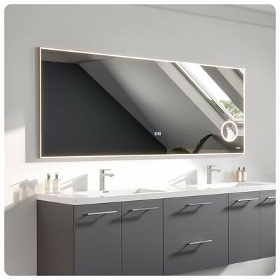Eviva Illuminate 60" x 30" Rectangular chrome N/A framed Mirror