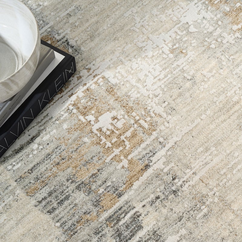 Calvin Klein CK078 Summit Ivory Multicolor Textured Indoor Rug