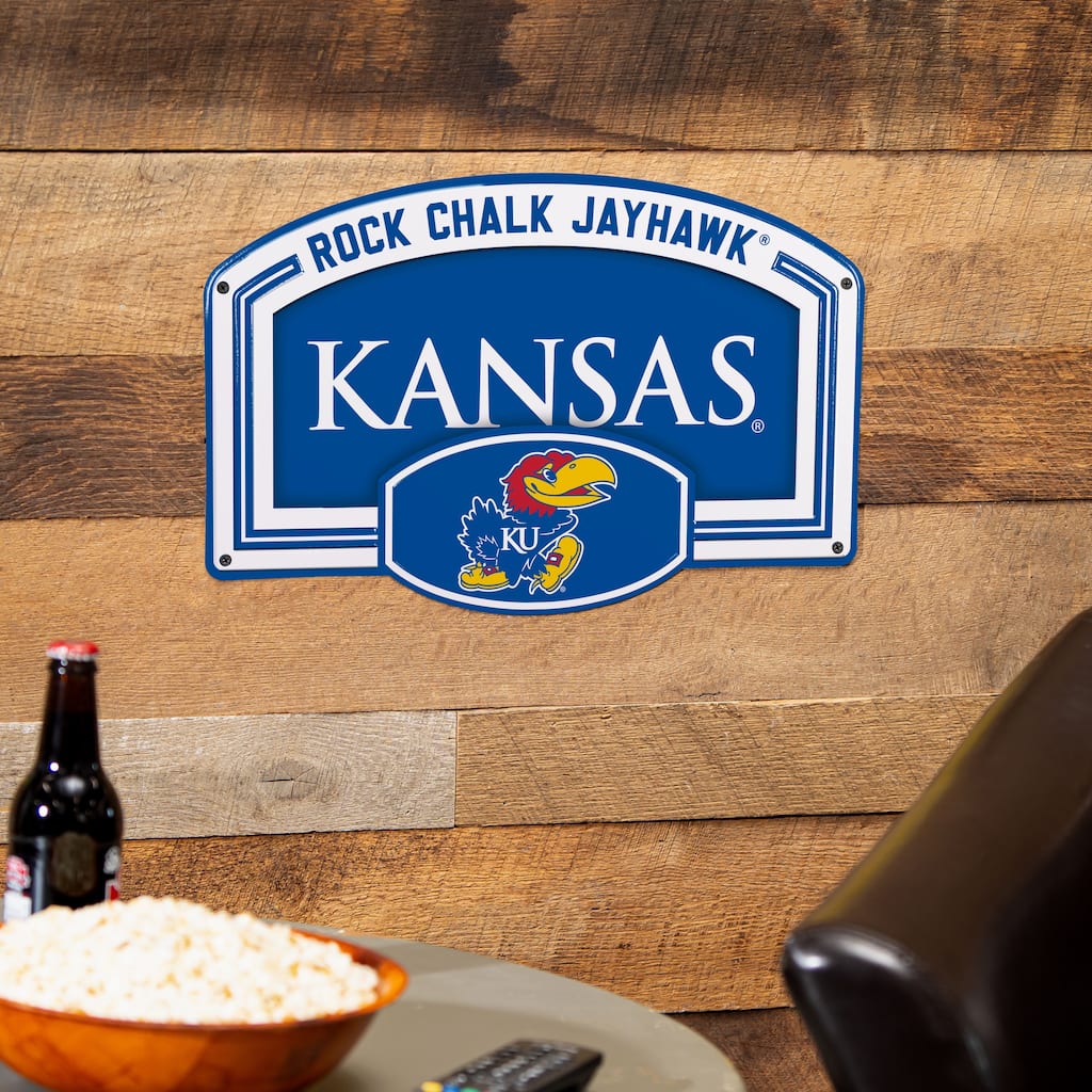 University of Kansas Embossed Steel Wall Sign, 11" x 17"