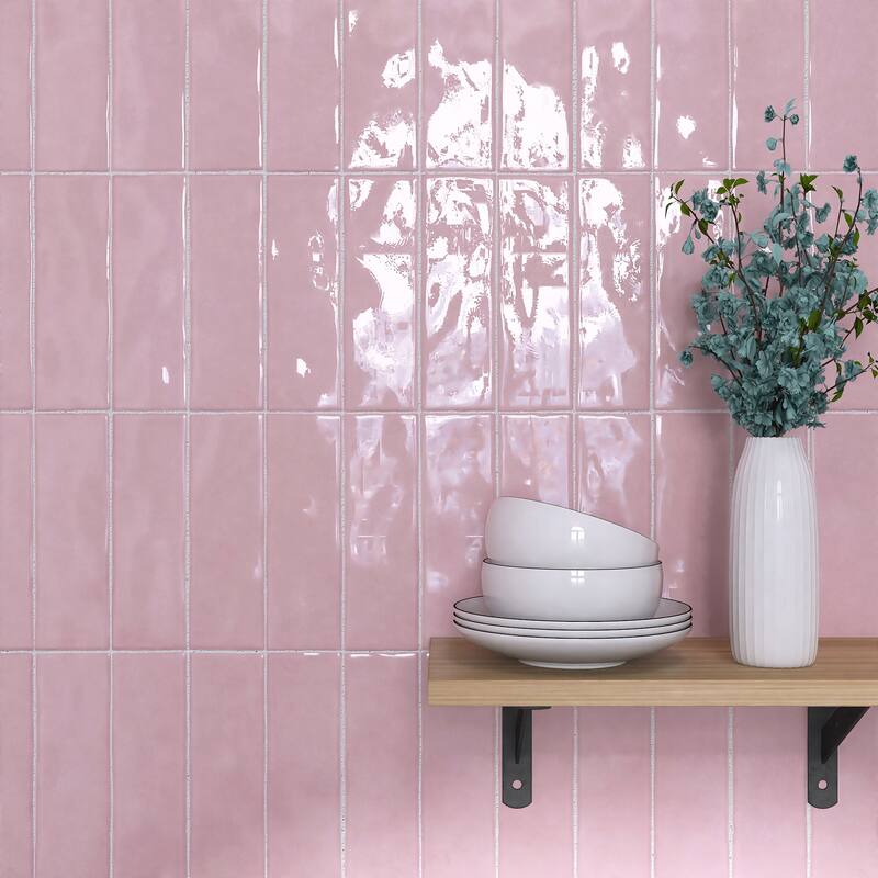 TileGen. Borgo 2.6" x 7.9" Porcelain in Pink Wall & Floor Tile (56 tiles/7.76 sqft.)