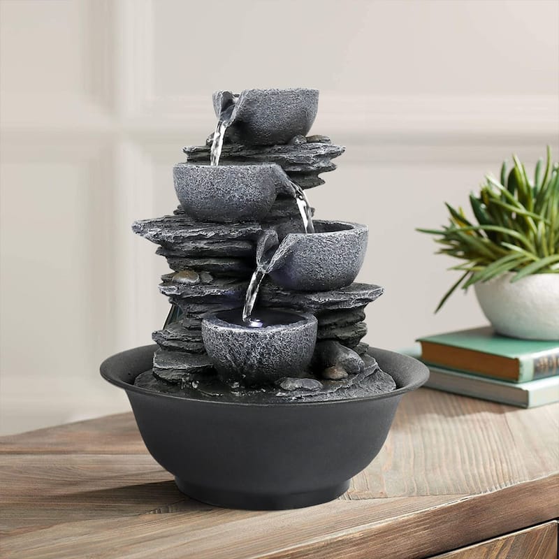 10.6-inch Indoor Tabletop Water Fountain Relaxing Water Feature
