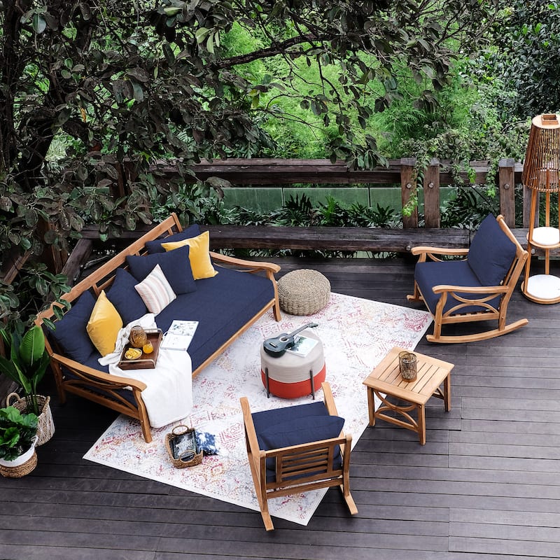 Cambridge Casual Lowell Teak Patio Daybed with Cushion